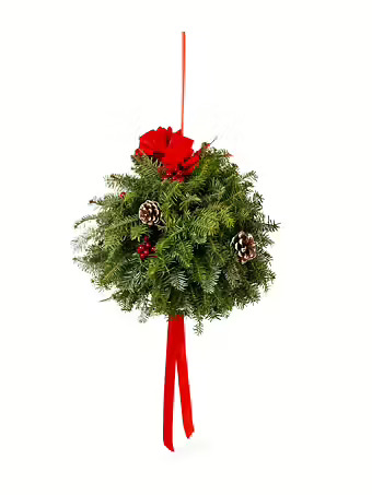 12" Kissing Ball Holiday Greens