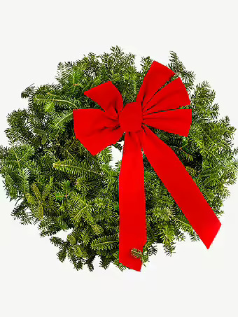 22" Holiday Wreath With Bow