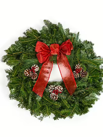 22" Wreath with Pinecones & Berries