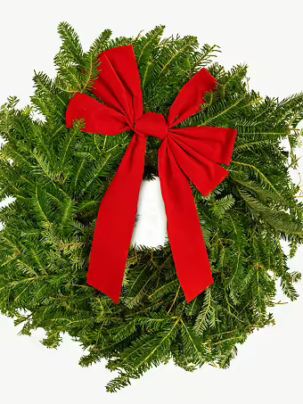 22" Holiday Wreath With Bow