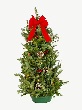 28" Pre-Lit Decorated Tabletop Tree